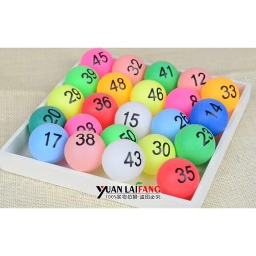 50 pcs 1-50 digital number game ball lottery ball entertainment Tennis Ball party ball
