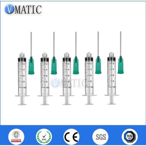Free Shipping 10ml/10cc Luer Lock Dispensing Syringes With 18G Blunt Tip Fill Needles 1-1/2 Inch 1.5'' 10 Sets Pack