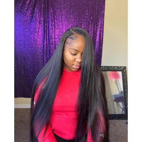 Long Straight Glueless Lace Front Wigs with Baby Hair Lace Wigs Natural Hairline Synthetic Heat Resistant Fiber Hai Wig