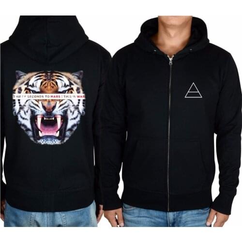 9 designs Harajuku tiger Zipper hoodies 30 Seconds to Mars Punk Rock jacket 3D metal sweatshirt tracksuit Skull sudadera fleece