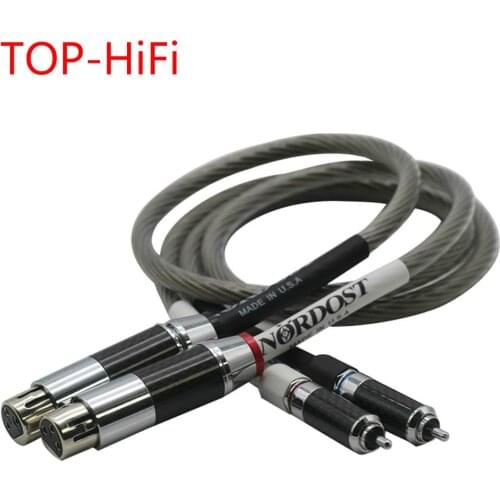 TOP-HiFi Pair Single Crystal Silver Nordost Odin RCA to XLR Balanced Reference Interconnect Cable with Rhodium plated Plug