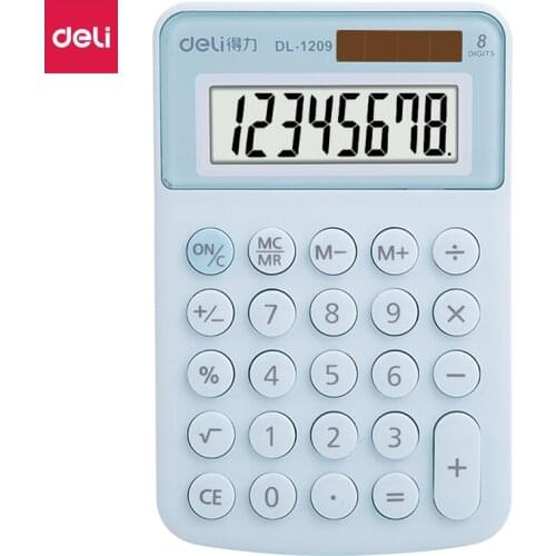 DELI Mini Calculator Solar Color Student Cute Calculators Portable Easy Carry Cute Kawaii Creative School Office Supplies 1209A