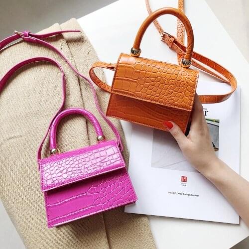 Mini Small Square bag 2020 Fashion New Quality PU Leather Womens Handbag Alligator pattern Chain Shoulder Messenger Bags #27