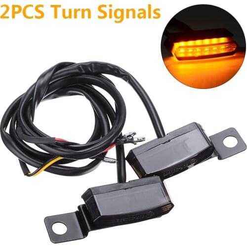 Mayitr 2pcs 12V 2W Amber LED Motorcycle Scooter Turn Signal Light Flowing Water Flashing Indicator Lamp