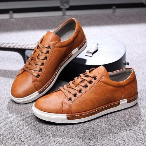 2019 Casual Shoes Men Fashion Handmade Vintage Shoes Brown Brand Male Shoes Genuine Leather Mens Leisure Shoes