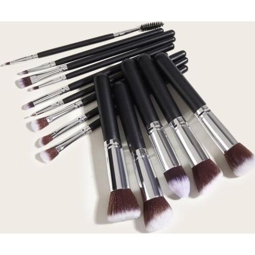 15Pcs Makeup Brushes Tool Set Cosmetic Powder Eye Shadow Foundation Blusher Nylon Make Up Brush Set Maquiagem Wholesale