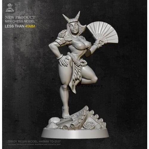 45mm Resin model kits Fan beauty figure self-assembled TD-2337
