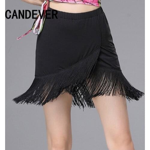 New Lady Fringed Triangle Latin Dress Sexy One Skirt Adult Skirt Latin Dance Dress Costume Womens Black Practice Skirt