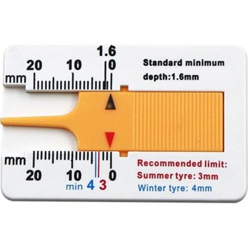 New 0-20mm Portable Plastic Tire Tread Depth Gauge Vernier Caliper Measuring Tool
