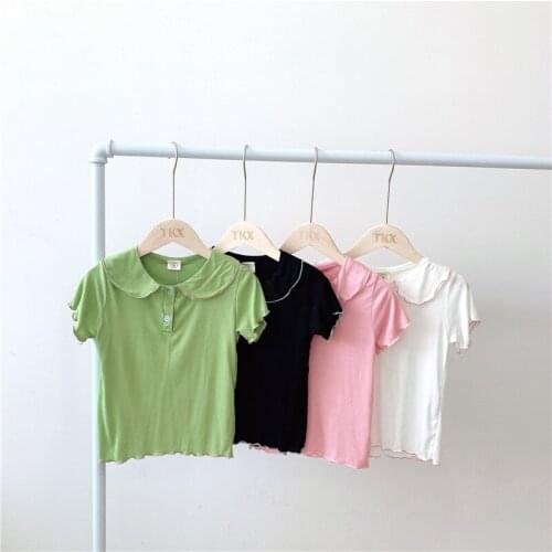 New 2-6 year old girl baby t-shirt children summer comfortable fashion stretch childrens clothing girl T-shirt