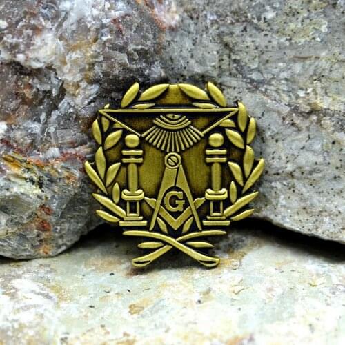 Charming Small Masonic Metal Badge Creative Eye of Providence Pattern Gold Brooch Freemason Pin Mens Business Gift