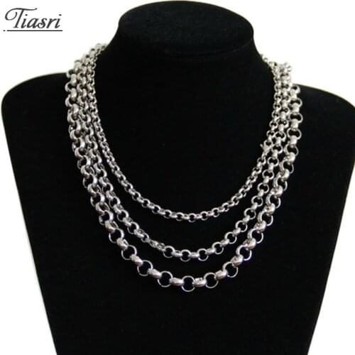 Tiasri 3/5/6/9mm Fashion Men Women Necklace Goth Halloween Choker Friends Gift Stainless Steel Jewelry Accessories Wholesale2020