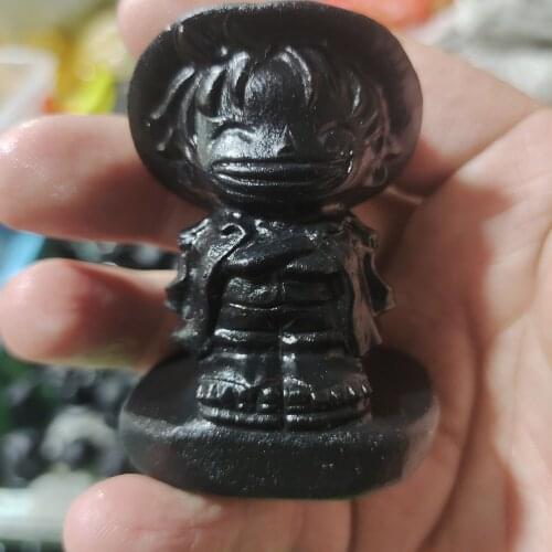 Natural obsidian plays as a gift or a decorative item Obsidian handle piece Home furnishing articles （One Piece Luffy