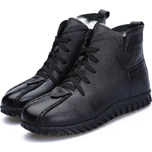 C824 boots women Winter Super warmth 100% wool lined Thick Fur Warm Ankle Boots Female Low Heel Women Boots zapatos de muj