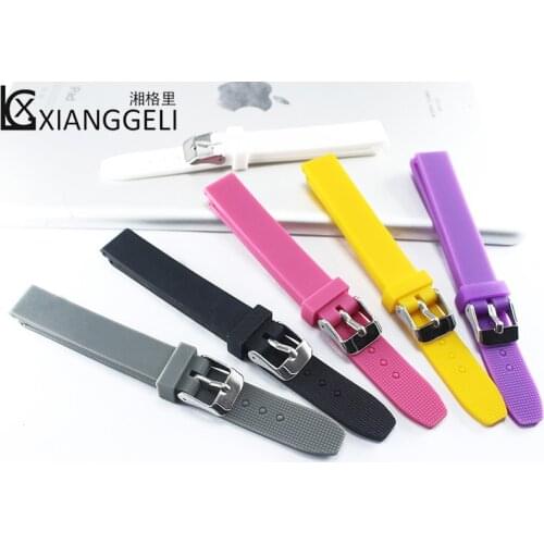 Silicone strap 14mm pin watch strap Watch accessories Suitable for women and children multi-color watch band