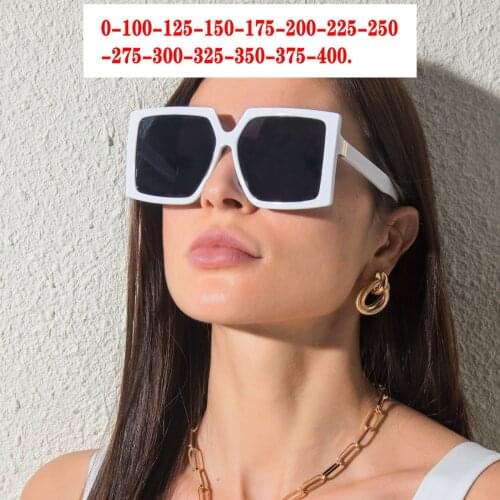 Oversized Women Men Polarized Myopia Sunglasses Optical Myopia Lens Square Prescription Sun Glasses Diopter 0 -0.5 -0.75 NX