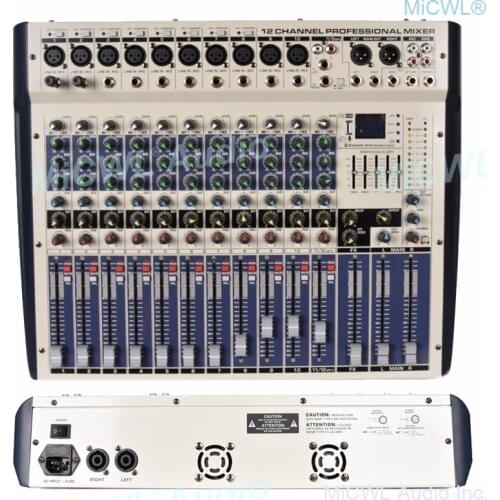 Super Beautiful 12 Channel Bluetooth Mixing Console High Digital 2 Channel 2400W Power Amplifier Mixer Two-in-one function AMP