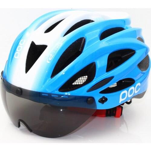 POC Raceday Road Riding Bicycle Men Women Bike Helmet Back Light Mountain Road Ciclismo Cycling Helmets Safety Cap lens