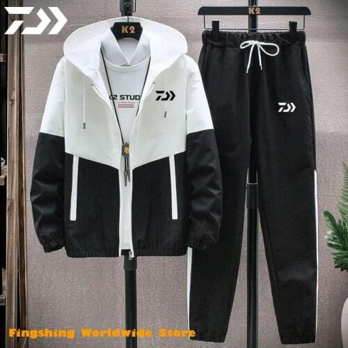 2021 Spring Summer Men DAIWA Fishing Jacket And Pants Breathable Quick Dry Soft Fishing Shirts Man Outdoor Fishing Clothing Set