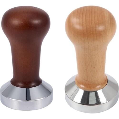WSFS Hot Coffee Tamper Wooden Handle Barista Espresso Machine Grinder 51mm for Coffee and Espresso Powder Hammer
