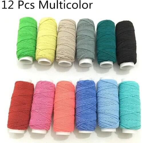 0.75mm 12 Pcs Colorful Round Elastic Band Skirt Wrinkled Bottom Line DIY Sewing Shirring Elastic Craft Cord