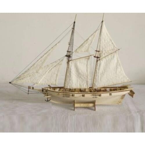 1 set 1/100 Scale Wooden Sailboat Model Handmade Wood Sailboat Ship Kit Kids DIY Ships Model Assembly Toys