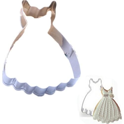 1PC/Lot Ladys Clothing Accessories Series Stainless Steel Party Dress Cookie Cutter DIY Chocolate Cupcake Cake Baking Tools