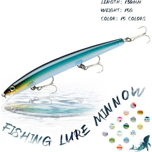 1Pcs Minnow Fishing Lure 13cm 15g Hard Wobbler Crankbait 3D Eyes Bait Artificial Trout Pike Carp Fishing Accessories