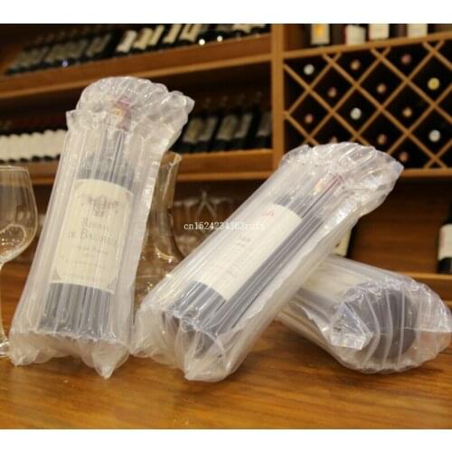 100pcs 32*8cm Air Dunnage Bag Inflatable Air Cushion Column Wrap Bags Air Filled Protective Wine bottle Wrap PE Bag