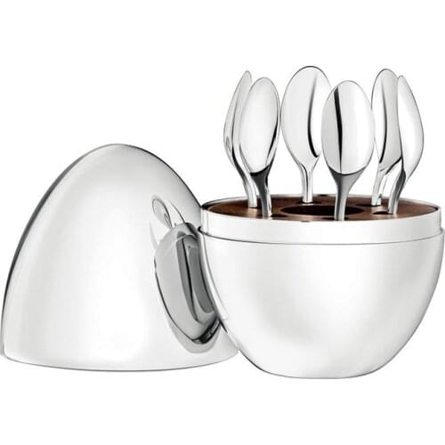 2021 Coffee Lover Home Decoration Fashion Coffee Spoon Set Electroplating Stainless Steel Egg Tea Spoon Set Coffee Accessories