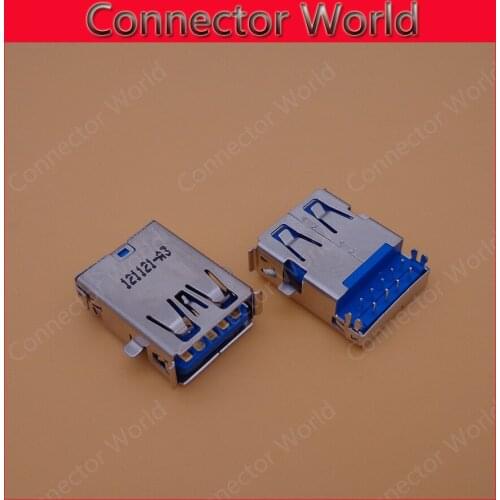 5pcs/lot 17mm USB 3.0 Jack fit for ASUS A43S X43S K43 X44L K53 N53SV K53Z Series laptop motherboard female usb connector port