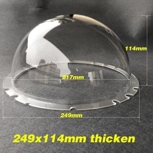 9 Inch Security CCTV Camera Dome Protector Housing Acrylic/PC Crystal Clear Optical Plastic Hemisphere with Pre-Drilled Holes