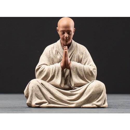 Kung fu tray accessories decorative buddhas figures porcelain monk figurines tea pet home decoration