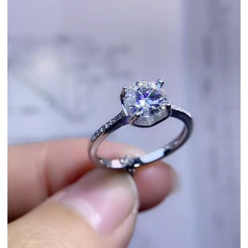 Glitting moisanite gemstone ring engagement ring wedding shiny better than diamond 925 sterling silver girl date gift party gift