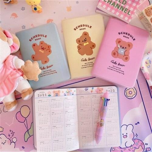Cartoon Bear Notebook Diary Notepad Leather Spiral Literature Note Book Paper Journal Planners School Stationery Gift