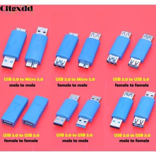Cltgxdd 1PCS USB A Female to Female Adapter USB 3.0 AF To AF Changer Extension Converter USB 3.0 male to male Connector Plugs