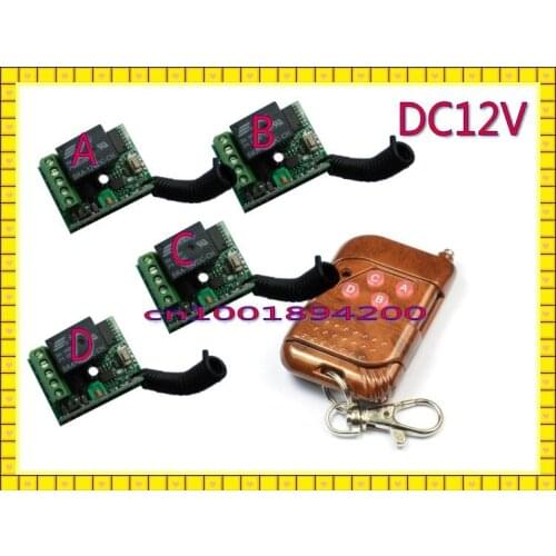 DC12V 1CH Wireless Switch Mini RF 4Receiver &1Transmitter Toggle Jog Lactched Adjusted Add controller Freely For SMD LED Access
