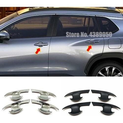 For Toyota Corolla Cross SUV 2020 2021 Accessories ABS Chrome/Black Car Door protector handle Bowl Cover Trim Car styling 4pcs