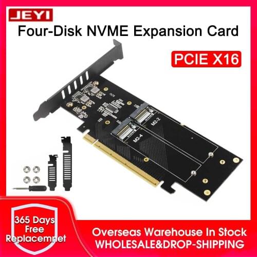 JEYI iHyper m.2 X16 TO 4X NVME PCIE3.0 GEN3 X16 TO 4*NVME RAID CARD PCI-E VROC CARD RAID Hyper M.2X16 M2X16 4X X4 NVME*4 RAID