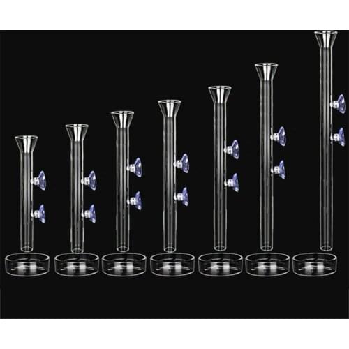 Fish Shrimp Feeder Clear Glass Shrimp Feeding Tube with Dish Suction Cups Aquarium Feeder for Tropical Fish 6 Sizes