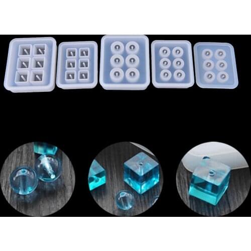 Crystal Geometric Jewelry Sphere Square Mold Pendant Silicone Ornament Resin DIY Craft Tools