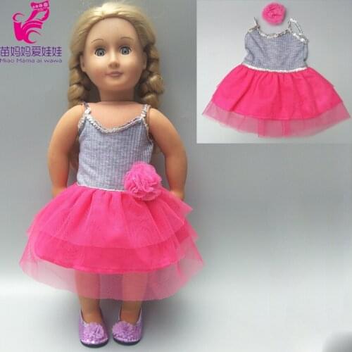 Doll Dress for 43cm Baby Dolls Clothes 18 Inch Doll Pink Dress Clothes Girl Birthday Gift
