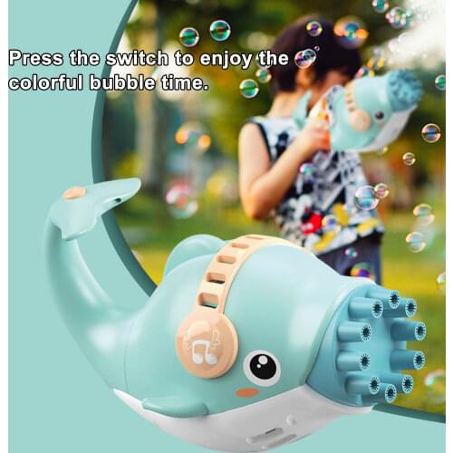 Cartoon Fish Bubble Machine Bubble Maker Summer Toys Automatic Bubble Make Blower With Cold Fan Mode For Children