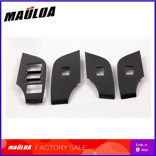 Modified car ABS black carbon fiber handrail frame glass switch decorative frame accessories for RAV4 2019