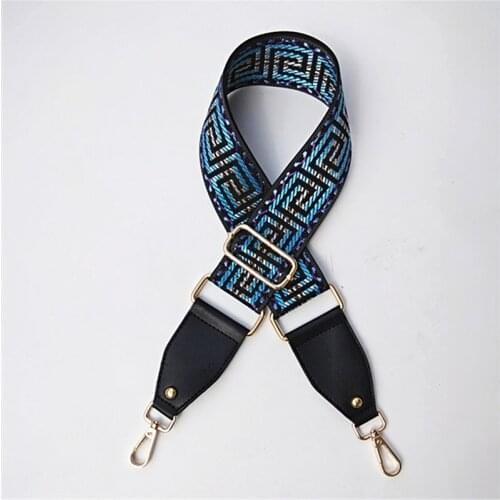 Fashion Colorful Wide Shoulder Strap Ladies Bag Replacement Adjustable Strap Accessory Fashion Ethnic Long Shoulder Strap Obag