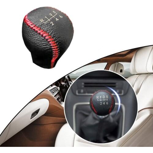 Muchkey Leather Gear Shift Knob Cover MT For VW Tiguan 2010 5 Speed Manual Shift Lever