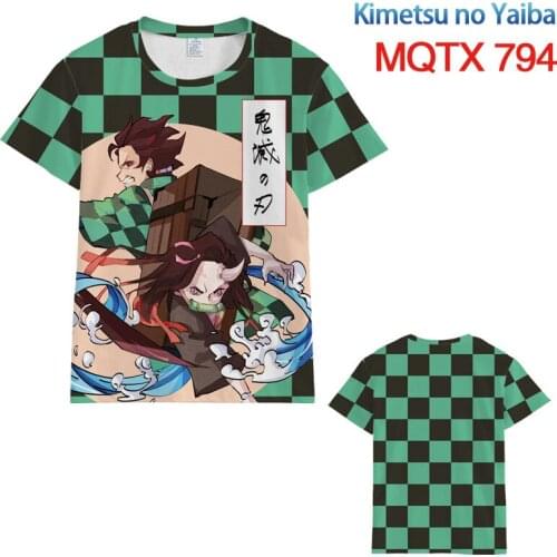 2021 New Cosplay Anime Demon Slayer Tshirt Kimetsu no Yaiba Kamado Tanjirou Kamado Nezuko Agatsuma Zenitsu Tomioka Giyuu Costume