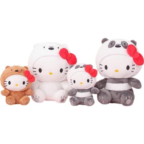 10-20CM Sanrio Plush Hello Kittys kawaii Anime Cartoon Cute Doll Three Little Bears Plush Toys For Girls Kids Toys Birthday Gift