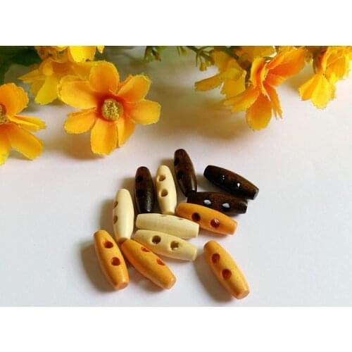 50PCs 2 Holes Wooden Buttons Sewing Horn Toggle Buttons For Coat Cloth Accessories Craft DIY And Scrapbooking 20mm
