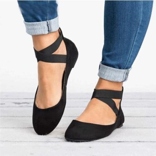 Women Flat Shoes Fashion Gladiator Low Heel For Woman Elastic Band Shoe Rome Style Flats Casual Female Footwear